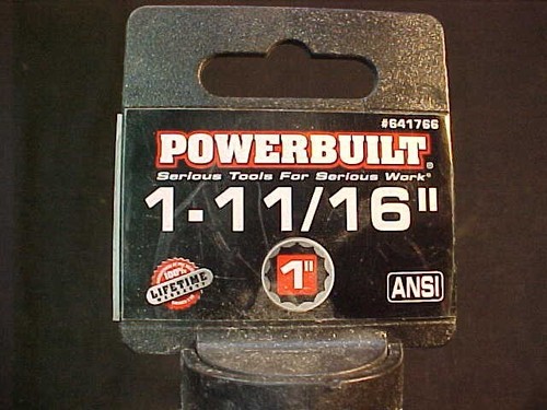 Powerbuilt 641766 Socket SAE 1-11/16" 1" Drive 12 Point 1 11/16 43mm - Picture 2 of 4