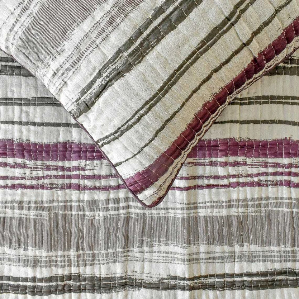 Corredor decorativo cama king size roxo listrado jacquard, abstrato - torção de baga - Imagem 3 de 4