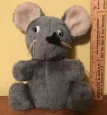 Gerber Atlanta Novelty Mouse Plush Stuffed Animal Toy Gray White 8.5 Tall