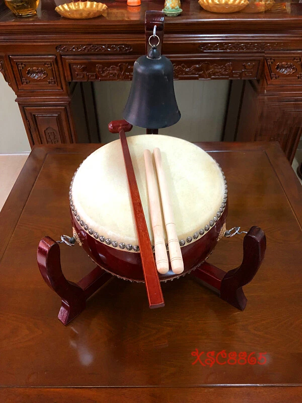 Tambor Japonés Tambor Budista Taoísta Tambor Templo Campana Zen Tambor Meditación Foto 4 de 4