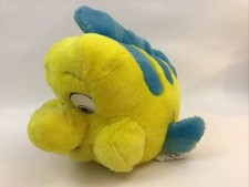 Disney The Little Mermaid Flounder Plush 11" Stuffed Animal Plastic Eyes Tyco