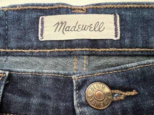 Madewell - Pantalones de mezclilla azules ajustados de tiro alto de 10" - Mujer talla 26 entrepierna 27,5 elásticos - Imagen 4 de 17