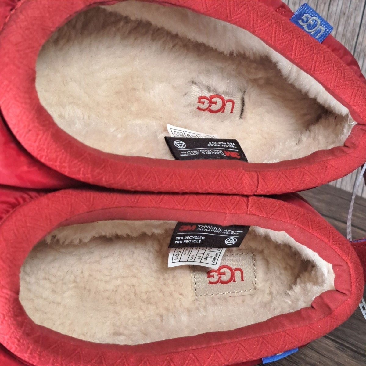 UGG Tasman LTA Red Nylon 3M Slip on Loafer Faux Fur Lined Men\'s Size 10 (NWOB) Tasman LTA Slipper | MJ Footwear main image 2