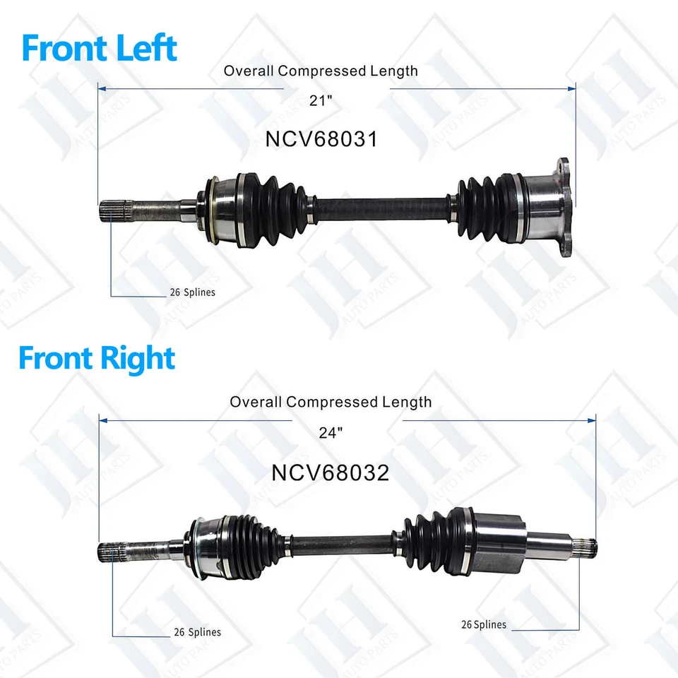 Conjunto de eixo dianteiro OE par CV para 1999-2005 Suzuki Grand Vitara XL-7 4WD RWD - Imagem 2 de 4