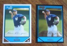 Kevin Russo Lot of 2 DIFFERENT 2007 Trading Cards MLB Baseball New York Yankees