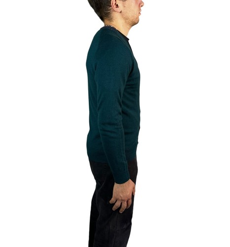 Paul Smith Men's Cardigan Merino Wool Blend Button V-Neck Sweater Green Size M - Picture 4 of 11