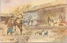 PC Ilustrado Argentina Escena Ranchera "Estancia" Artista Firmado Capurro Años 1910
