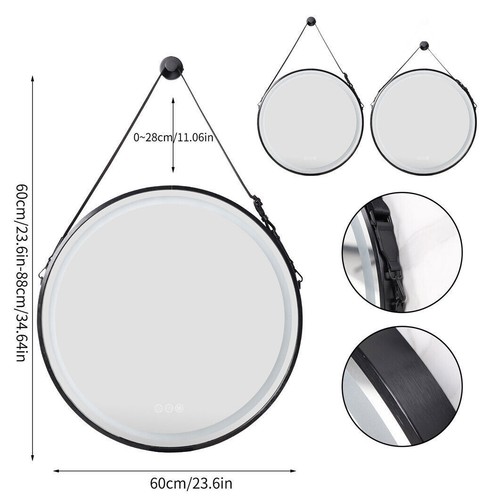 product-1-1 Luxury Framed LED Lighted Wall Mirror Anti-fog Bathroom Mirrors Makeup w/ Strap - Picture 13 of 23