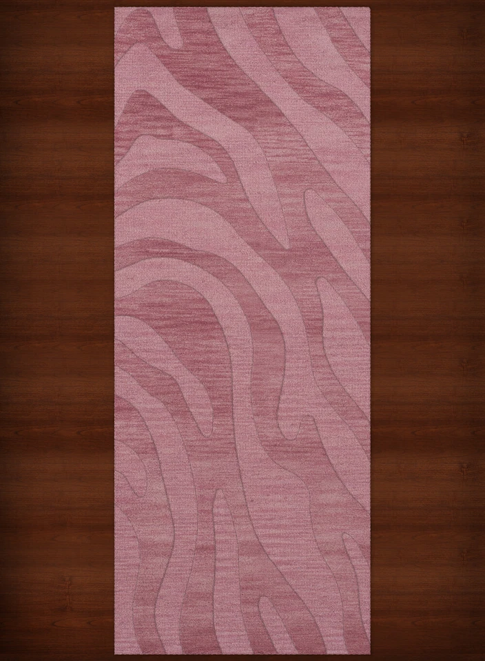 Pink Swirls Lines Stripes Transitional Area Rug Animal Print DV2 - Image 2 of 2