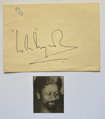 Akinwande Soyinka - Nobelpreis Literatur 1986 - original Autogramm - 20 x 15 cm