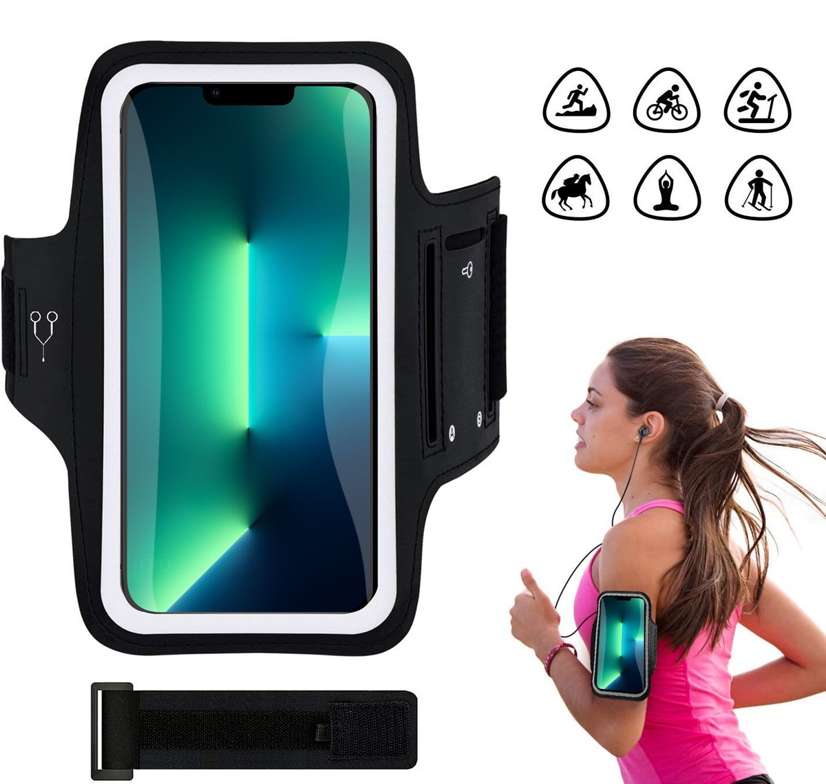 Waterproof Running Armband Workouts Exercises Phone Case for iPhone 13 12  14 Pro
