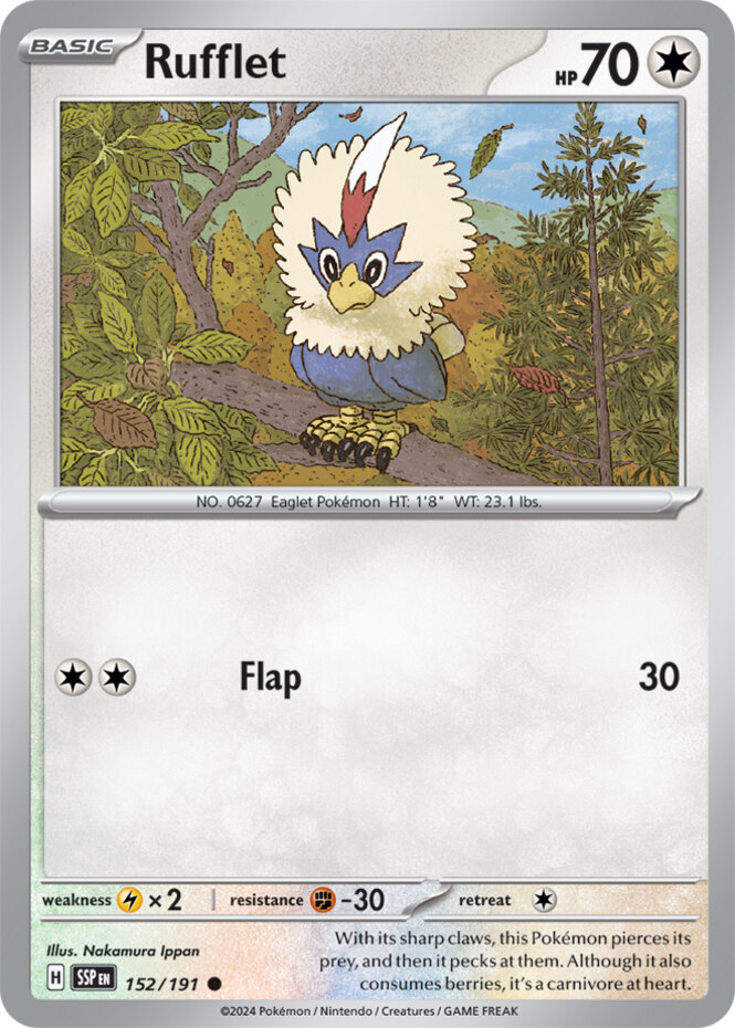rufflet pokemon card value Rufflet (152) - SV08 Surging Sparks