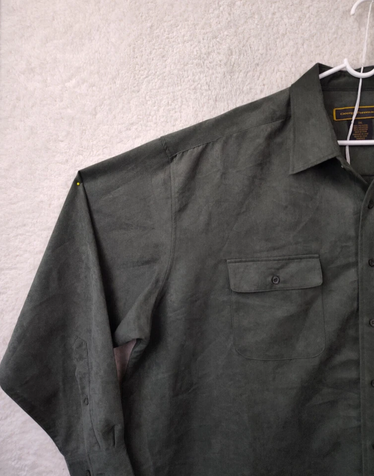 Мужская рубашка George Foreman 3XL зеленая 100% полиэстер с длинным рукавом повседневная на пуговицах - Изображение 2 из 4