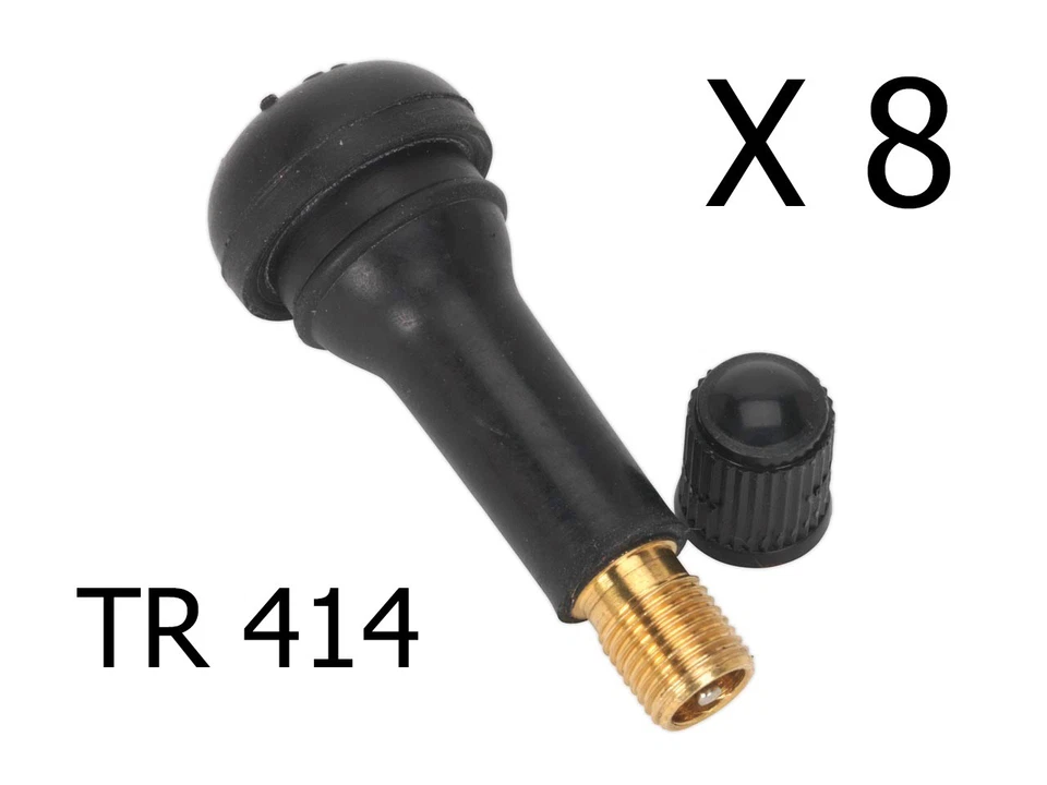 lot de 8 valves de roue - valve TR414 pour jantes tôle et alu automobile - NEUF - Photo 1/1