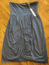 NEW Alice + Olivia Women's Small Base Strapless Mini Dress Blue Jersey Tulip