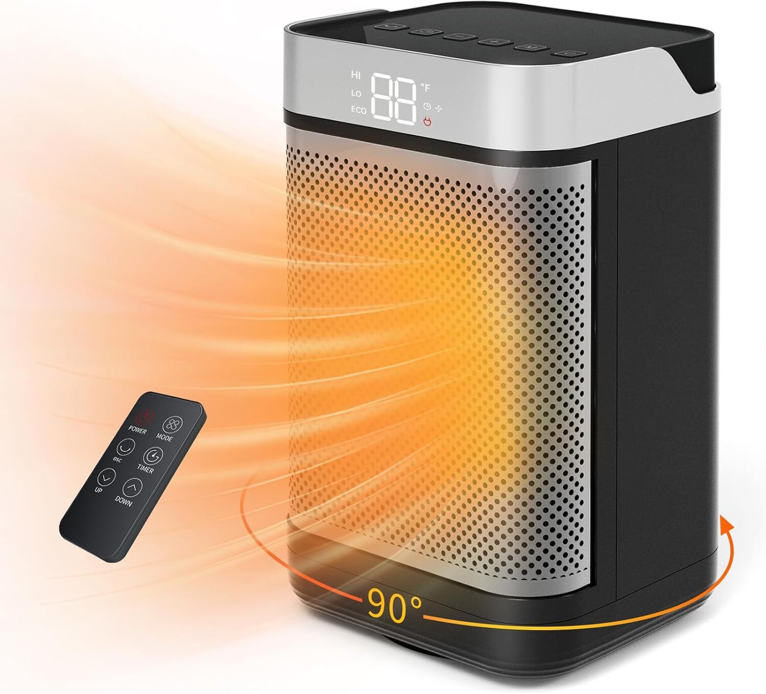 1500W Indoor Space Heater with 90° Oscillation for Home-image