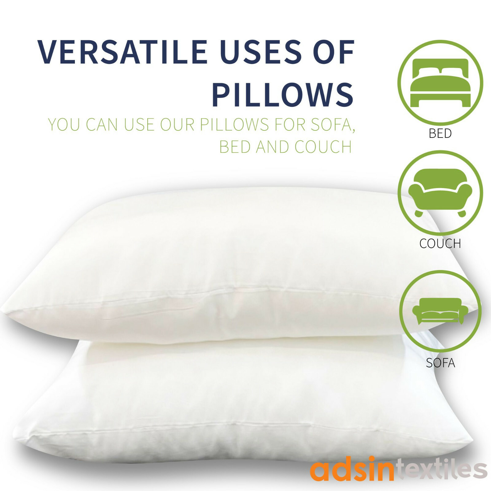 New MicroFibre Pillows Memory Large Soft Foam Firm Deluxe Pillows Pack