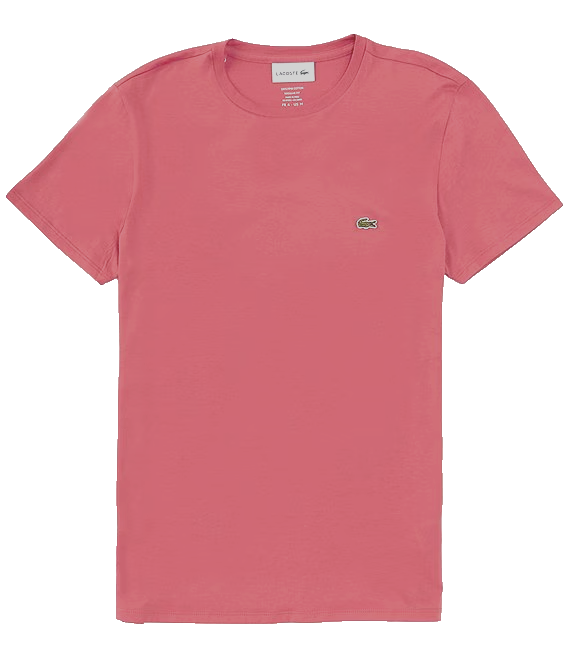 Lacoste Men's SZ 3XL-Big  Pima Cotton Regular Fit SS Crew T-Shirt Pink