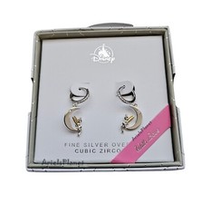 2025 Disney Parks Tinkerbell Sitting on Moon Fine Silver Over Zirconia Earrings
