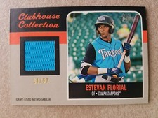 2019 Topps Heritage Minors Clubhouse Collection Relics Black #'d Estevan Florial