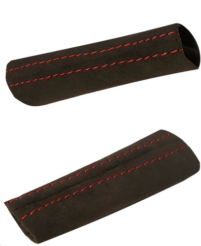 FÜR VW GOLF 5 6 EOS SCIROCCO HANDBREMSE GRIFF ÜBERZUG ALCANTARA SCHWARZ ROT NAHT - 第 2/5 張圖片