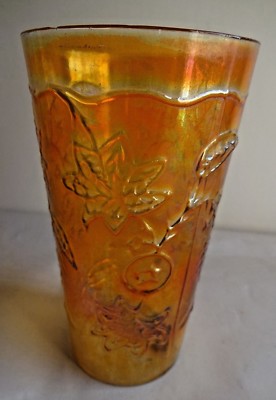 Antique Carnival Glass Tumblers Star In Grapevine Jain Glass Works India Old#17F