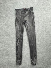 Spanx Faux Leather Leggings Women's Small Black Pull On Mid Rise Skinny
