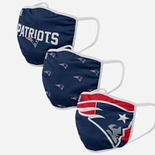 New England Patriots NFL Football Washable Face Masks 3-pack