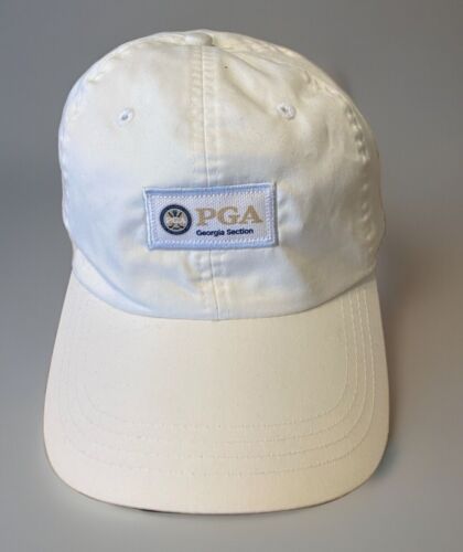 PGA White Georgia Section Adjustable Strap Back Golf Hat Ahead EZGO