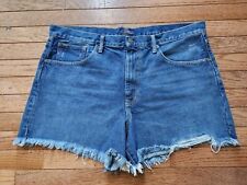 Ralph Lauren Distressed Jean Shorts Sz 33 Women's Sophia Cut Off Fringe Blue