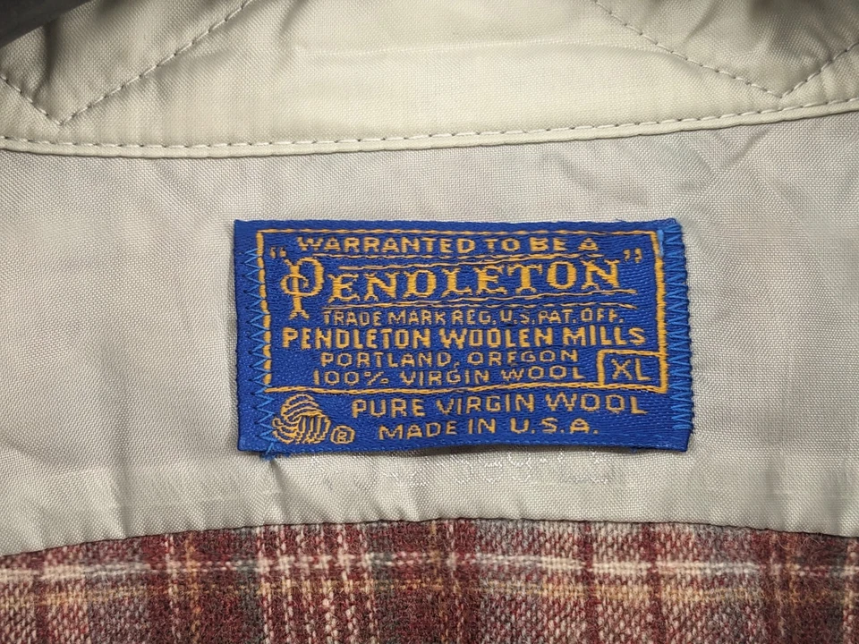 Vintage Pendleton Red Mens Plaid Board Shirt Pure Virgin Wool XL - Image 4 of 4