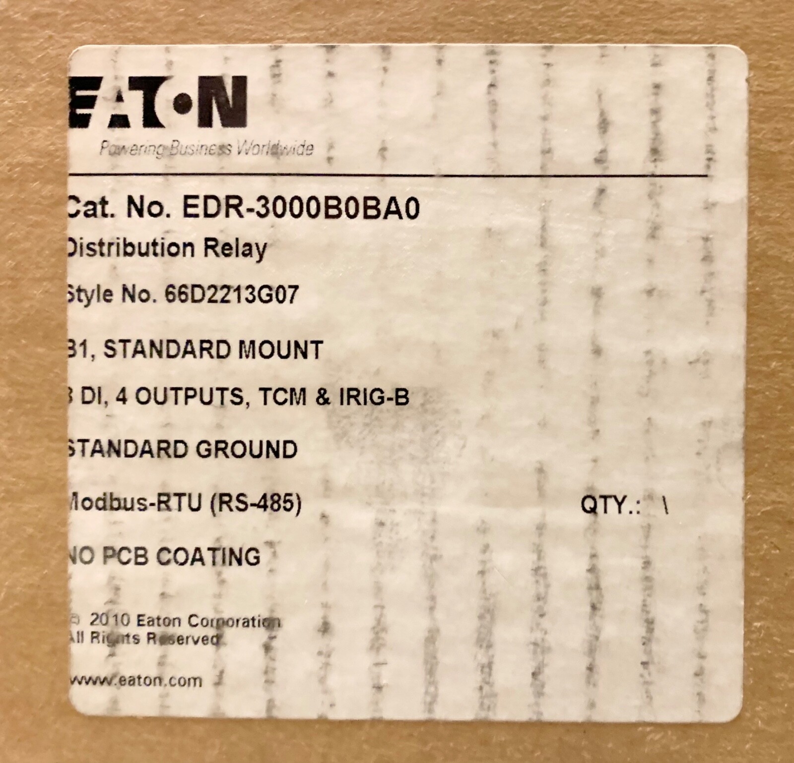 EATON EDR 3000B0BA0 Power Distribution Relay 66D213G07 EDR - 3000 | eBay