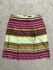 J. MCLAUGHLIN Skirt sz 0 Striped Pleated Pencil Retro 1960s POCKETS Mustard Pink
