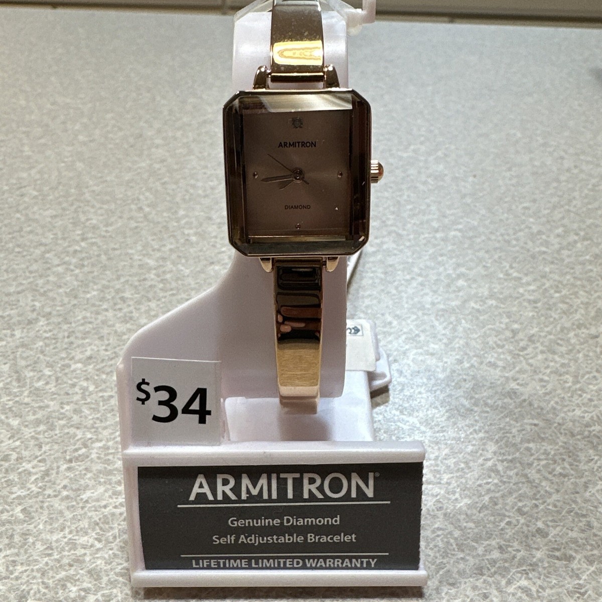 Armitron Womens Rose Gold Tone Watch with Genuine Diamond Accent