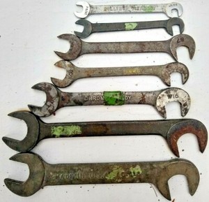 Open-End-Angle-Wrench-Vintage-Set-of-7-Various-Made-in-USA