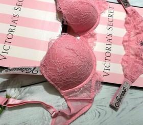 Victoria&rsquo;s Secret Shine Strap Very Sexy Lace Push-Up Bra Thong Set Pink Roses