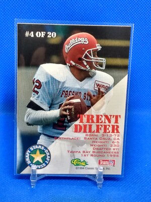 1994 Classic Draft Stars Rookie RC Football Card #4 Trent Dilfer