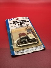 EZ USA Vintage Adjustable Suspender Clips 1 1/2 Nickel 2 Pack NIP mk