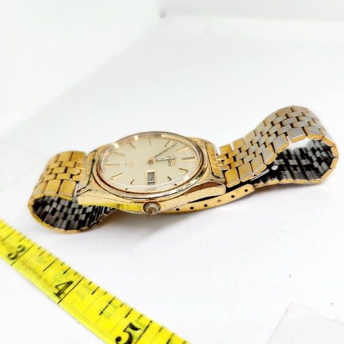 Seiko SQ 7123-8439-P Mens Gold Tone Day Date Quartz Watch New Battery Runs - Picture 3 of 8