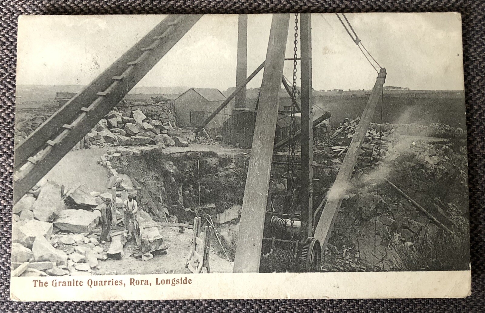 ANTIQUE RORA GRANITE QUARRIES LONGSIDE ABERDEEN POSTCARD 1906