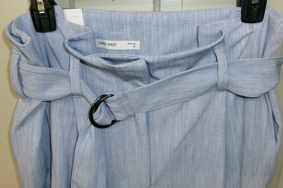 Женские брюки Nine West в бумажном пакете с широкой талией и высоким подъемом на поясе размер 14 - Изображение 2 из 4