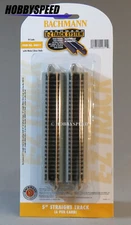 BACHMANN 44811 N SCALE E-Z TRACK 5 INCH STRAIGHT (6) Nickel Silver NS BAC44811