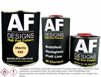Autolack für Morris 442 Primula Yellow 1,25L Klarlack Set