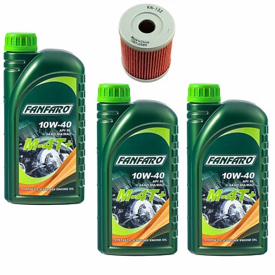 Huile Moteur Kit 10W40 3 Litre Filtre à Huile KN132 pour beta Alp Suzuki Dr-Z Rv - Photo 1/4