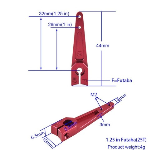 25T CNC Servo Arm Red Servo Swing Arm New RC Upgrade Parts for RC Airplane - Afbeelding 8 van 11