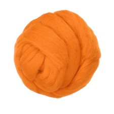 Wool Roving Yarn, 80G/2.82OZ Felting Wool Pure Roving Yarn, Dark Orange