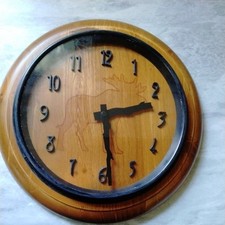 Bull Moose Real Wood Quartz Wall Clock 11 Rou...