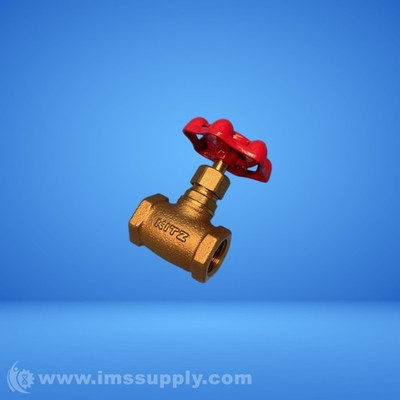 Kitz 1/2 inch Brass 2 Way Valve with Red Handle FNIP