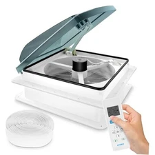  14" RV Vent Fan 10 Speed Reversible: 12V Super Quiet RV Roof Vent Fan for 