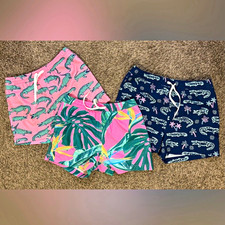 Chubbies Boys M 10/12 Swim Trunks Lot of 3 Multicolor Tropical/NeonLined Pocket